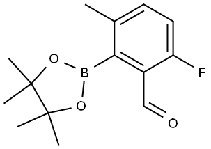 Benzaldehyde, 6-fluoro-3-methyl-2-(4,4,5,5-tetramethyl-1,3,2-dioxaborolan-2-yl)- Structure