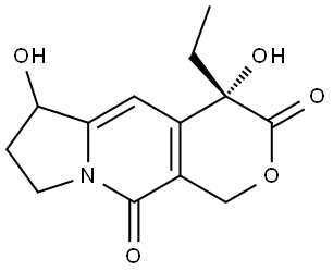 1H-Pyrano[3,4-f]indolizine-3,10(4H,6H)-dione, 4-ethyl-7,8-dihydro-4,6-dihydroxy-, (4S)- Structure