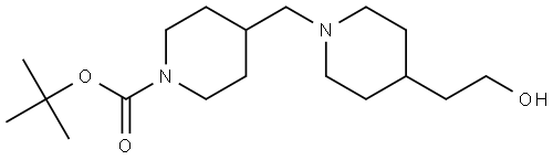 tert-butyl 4-((4-(2-hydroxyethyl)piperidin-1-yl)methyl)piperidine-1-carboxylate Structure