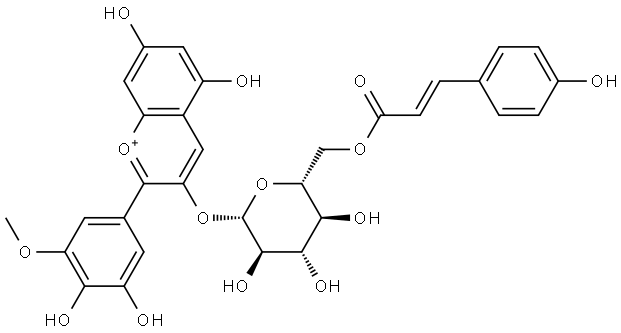 Peonidin 3-O-(6-O-p-coumaroyl)glucoside Structure