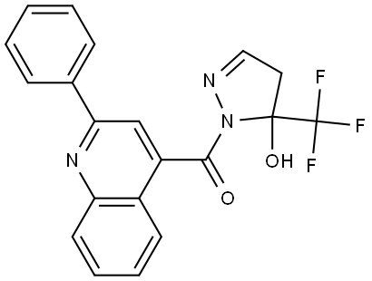 Methanone, [4,5-dihydro-5-hydroxy-5-(trifluoromethyl)-1H-pyrazol-1-yl](2-phenyl-4-quinolinyl)- Structure