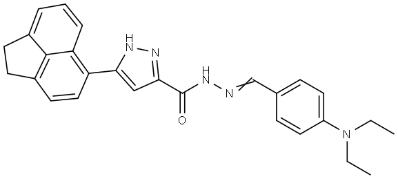 N'-{(E)-[4-(DIETHYLAMINO)PHENYL]METHYLIDENE}-3-(1,2-DIHYDRO-5-ACENAPHTHYLENYL)-1H-PYRAZOLE-5-CARBOHYDRAZIDE Structure