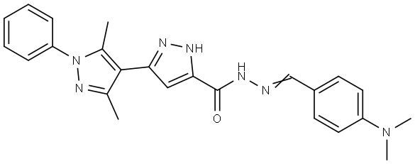 (E)-N'-(4-(DIMETHYLAMINO)BENZYLIDENE)-3',5'-DIMETHYL-1'-PHENYL-1H,1'H-3,4'-BIPYRAZOLE-5-CARBOHYDRAZIDE Structure