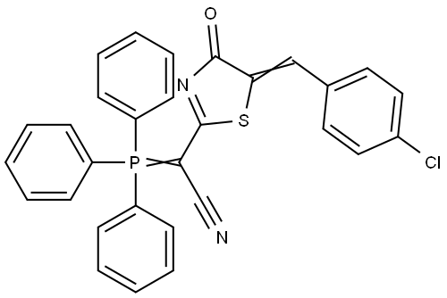 [(5E)-5-(4-CHLOROBENZYLIDENE)-4-OXO-4,5-DIHYDRO-1,3-THIAZOL-2-YL](TRIPHENYLPHOSPHORANYLIDENE)ACETONITRILE Structure