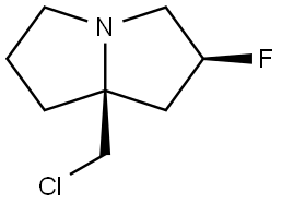 (2S,7aS)-7a-(chloromethyl)-2-fluorohexahydro-1H-pyrrolizine Structure