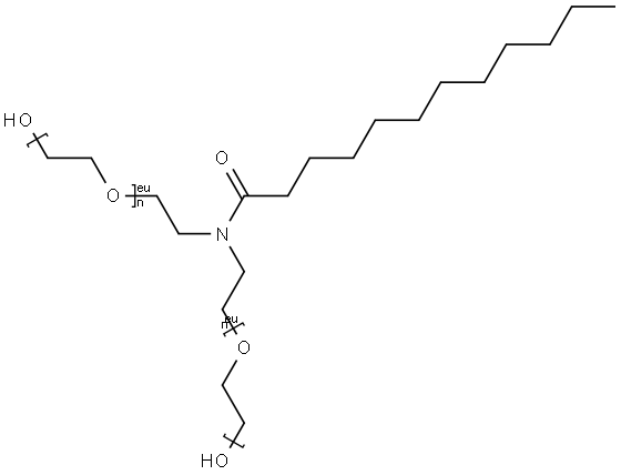 .alpha.,.alpha.'-[[(1-oxododecyl)imino]di-2,1-ethanediyl]bis[.omega.-hydroxy-poly(oxy-1,2-ethanediyl) Structure