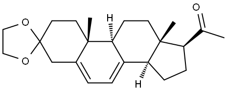 Pregna-5,7-diene-3,20-dione, cyclic 3-(1,2-ethanediyl acetal) Structure