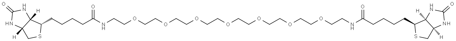 5-[(3aS,4S,6aR)-2-oxo-hexahydro-1H-thieno[3,4-d]imidazol-4-yl]-N-(23-{5-[(3aS,4S,6aR)-2-oxo-hexahydro-1H-thieno[3,4-d]imidazol-4-yl]pentanamido}-3,6,9,12,15,18,21-heptaoxatricosan-1-yl)pentanamide Structure