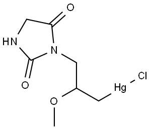 3-[3-[클로로머큐리오(II)]-2-메톡시프로필]히단토인 구조식 이미지