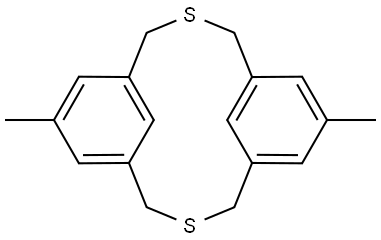 7,15-DIMETHYL-3,11-DITHIA-TRICYCLO(11.3.1.1(5,9))OCTADECA-HEXAENE Structure