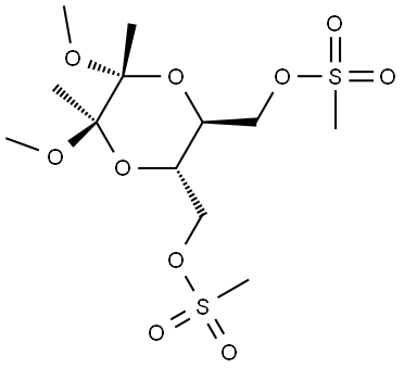 1,4-Dioxane-2,3-dimethanol, 5,6-dimethoxy-5,6-dimethyl-, 2,3-dimethanesulfonate, (2S,3S,5R,6R)- Structure