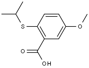 5-Methoxy-2-[(1-methylethyl)thio]benzoic acid 구조식 이미지