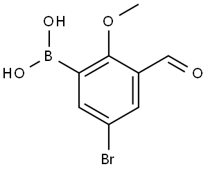 (5-Bromo-3-formyl-2-methoxyphenyl)boronic acid Structure