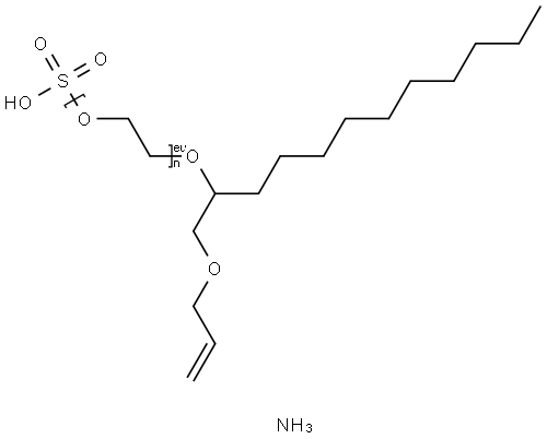 Poly(oxy-1,2-ethanediyl), alpha-sulfo-omega-((1-((2-propenyloxy)methyl)undecyl)oxy)-, ammonium salt Structure