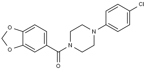 Methanone, 1,3-benzodioxol-5-yl[4-(4-chlorophenyl)-1-piperazinyl]- Structure