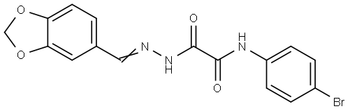 2-(2-(1,3-BENZODIOXOL-5-YLMETHYLENE)HYDRAZINO)-N-(4-BROMOPHENYL)-2-OXOACETAMIDE Structure