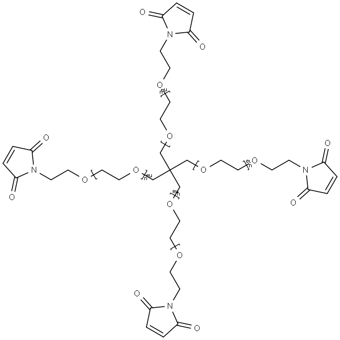 4-ArM PEGn-MAL 2K, 5K, 10K, 20K Structure