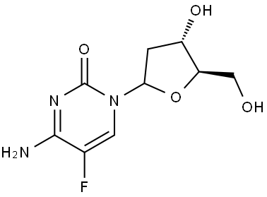 2(1H)-Pyrimidinone, 4-amino-1-(2-deoxy-D-erythro-furanosyl)-5-fluoro- (9CI) Structure