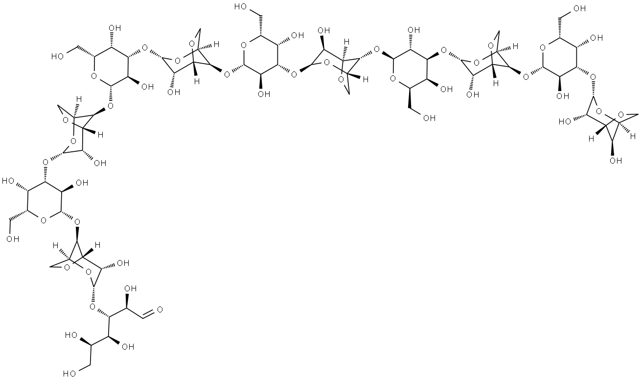 D-Galactose, [O-3,6-anhydro-α-L-galactopyranosyl-(1→3)-O-β-D-galactopyranosyl-(1→4)]5-O-3,6-anhydro-α-L-galactopyranosyl-(1→3)- Structure