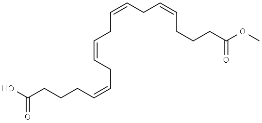 5,8,11,14-Nonadecatetraenedioic acid, 1-methyl ester, (5Z,8Z,11Z,14Z)- Structure