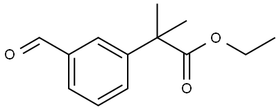 Benzeneacetic acid, 3-formyl-α,α-dimethyl-, ethyl ester Structure