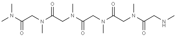 Glycinamide, N-methylglycyl-N-methylglycyl-N-methylglycyl-N-methylglycyl-N,N,N2-trimethyl- Structure