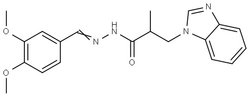 3-(1H-BENZIMIDAZOL-1-YL)-N'-(3,4-DIMETHOXYBENZYLIDENE)-2-METHYLPROPANOHYDRAZIDE Structure