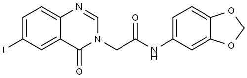 N-(1,3-BENZODIOXOL-5-YL)-2-(6-IODO-4-OXO-3(4H)-QUINAZOLINYL)ACETAMIDE Structure