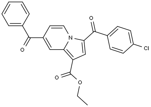 1-Indolizinecarboxylic acid, 7-benzoyl-3-(4-chlorobenzoyl)-, ethyl ester Structure