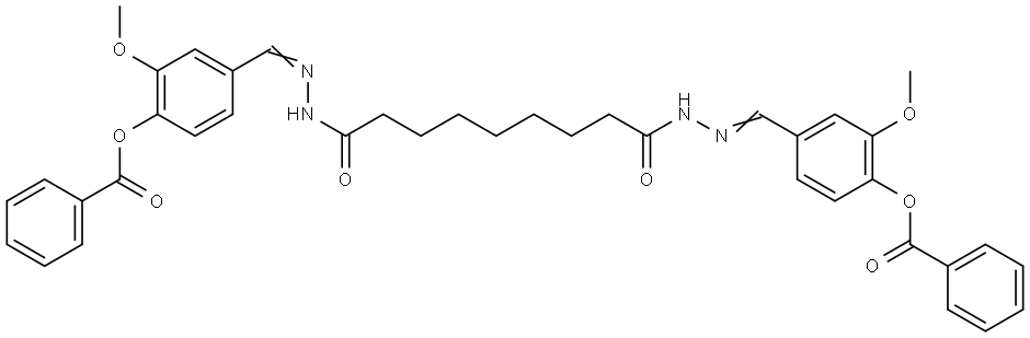 4-{(E)-[(9-{(2E)-2-[4-(BENZOYLOXY)-3-METHOXYBENZYLIDENE]HYDRAZINO}-9-OXONONANOYL)HYDRAZONO]METHYL}-2-METHOXYPHENYL BENZOATE Structure