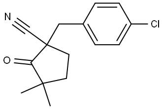 Cyclopentanecarbonitrile, 1-[(4-chlorophenyl)methyl]-3,3-dimethyl-2-oxo- Structure