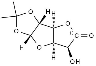 1,2-O-Isopropylidene-α-D-glucofuranuronic-6-13C acid, γ-lactone Structure