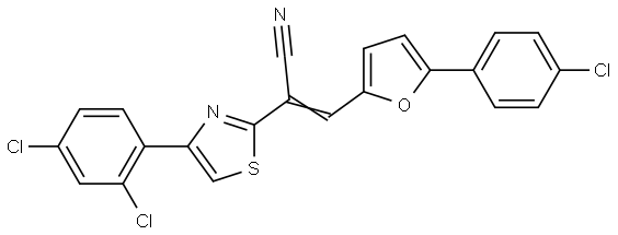 3-(5-(4-CL-PH)-2-FURYL)-2-(4-(2,4-DICHLOROPHENYL)-1,3-THIAZOL-2-YL)ACRYLONITRILE Structure