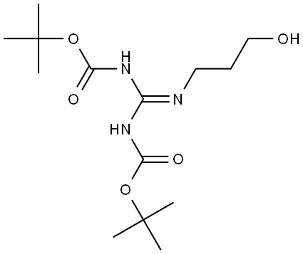 3-[2,3-Bis(tert-butoxycarbonyl)guanidino]propanol Structure