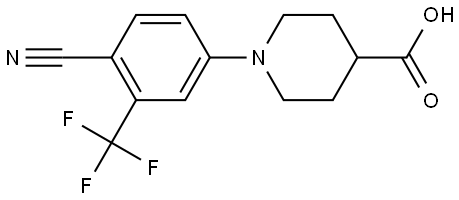 4-Piperidinecarboxylic acid, 1-[4-cyano-3-(trifluoromethyl)phenyl]- Structure