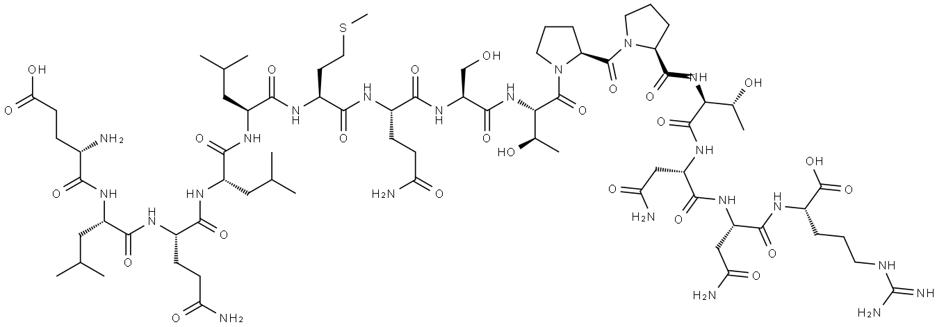 L-Arginine, L-α-glutamyl-L-leucyl-L-glutaminyl-L-leucyl-L-leucyl-L-methionyl-L-glutaminyl-L-seryl-L-threonyl-L-prolyl-L-prolyl-L-threonyl-L-asparaginyl-L-asparaginyl- Structure