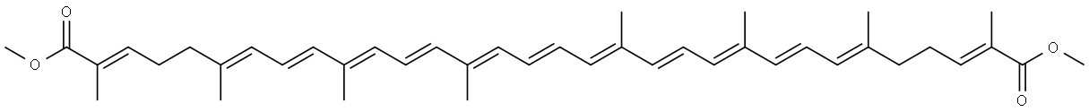 ψ,ψ-Carotene-16,16'-dioic acid, 16,16'-dimethyl ester, (1-trans,1'-trans)- Structure