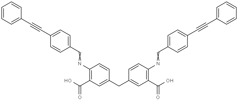 3,3'-Methylenebis(6-{[4-(phenylethynyl)benzylidene]amino}benzoic acid) Structure