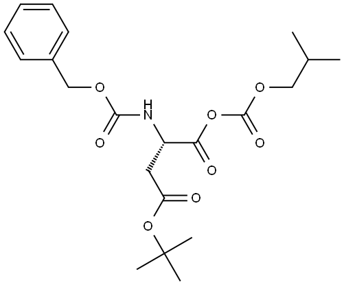 L-Aspartic acid, N-[(phenylmethoxy)carbonyl]-, 1-anhydride with 2-methylpropyl hydrogen carbonate, 4-(1,1-dimethylethyl) ester (9CI) Structure