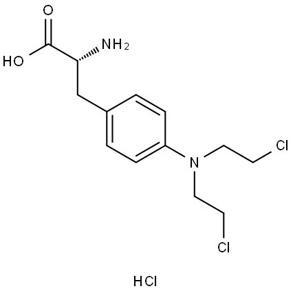 3-(p-(BIS(b-CHLOROETHYL)AMINO)PHENYL)-d-ALANINE HYDROCHLORIDE Structure