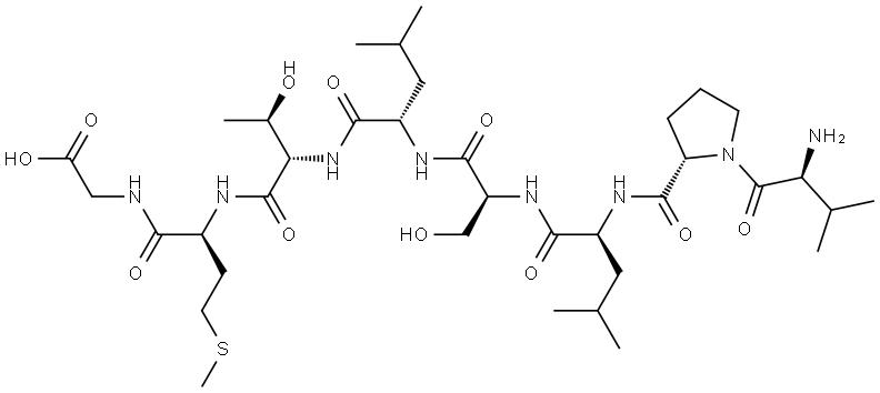 Glycine, L-valyl-L-prolyl-L-leucyl-L-seryl-L-leucyl-L-threonyl-L-methionyl- Structure