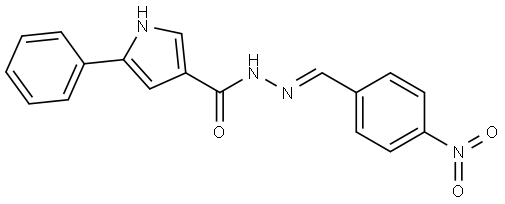 (E)-N'-(4-nitrobenzylidene)-5-phenyl-1H-pyrrole-3-carbohydrazide Structure