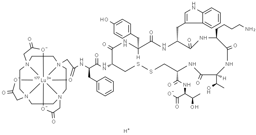 Lutetium (177Lu) oxodotreotide Structure