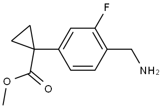 methyl 1-(4-(aminomethyl)-3-fluorophenyl)cyclopropane-1-carboxylate Structure