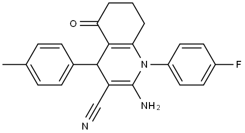 2-AMINO-1-(4-FLUOROPHENYL)-4-(4-METHYLPHENYL)-5-OXO-1,4,5,6,7,8-HEXAHYDRO-3-QUINOLINECARBONITRILE Structure