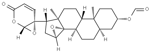 Buf-22-enolide, 14,15:20,21-diepoxy-3-(formyloxy)-, (3β,5β,15β,20R,21R)- Structure