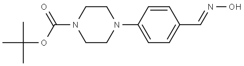 4-{4-[(E)-(hydroxyimino)methyl]phenyl}piperazine-1-carboxylic acid tert-butyl ester Structure