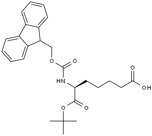 1-(1,1-Dimethylethyl) (2S)-2-[[(9H-fluoren-9-ylmethoxy)carbonyl]amino]heptanedioate Structure