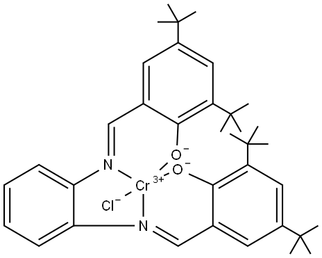 (SP-5-13)-Chloro[[2,2′-[1,2-phenylenebis[(nitrilo-κN)methylidyne]]bis[4,6-bis(1,1-dimethylethyl)phenolato-κO]](2-)]chromium Structure