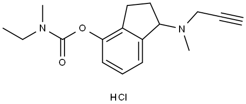 Carbamic acid, ethylmethyl-, 2,3-dihydro-1-(methyl-2-propynylamino)-1H-inden-4-y… Structure